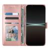 For Sony Xperia 1 VII Wallet Case Butterfly Floral Imprint PU Leather Phone Cover with Wrist Strap