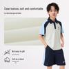 Xiaoyinman Boys' Color Block Raglan Polo Two-Piece Set