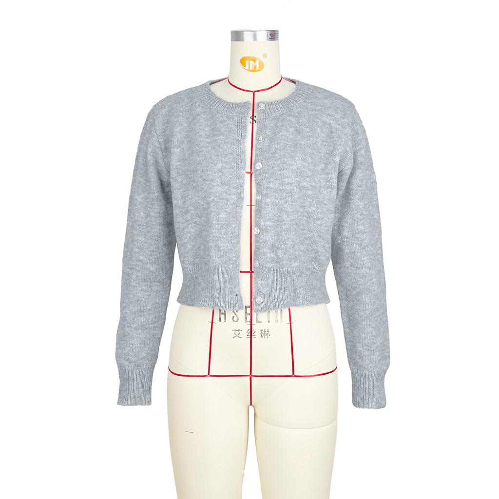 Women's Comfortable Casual Solid Color Knitted Cardigan Short Coat