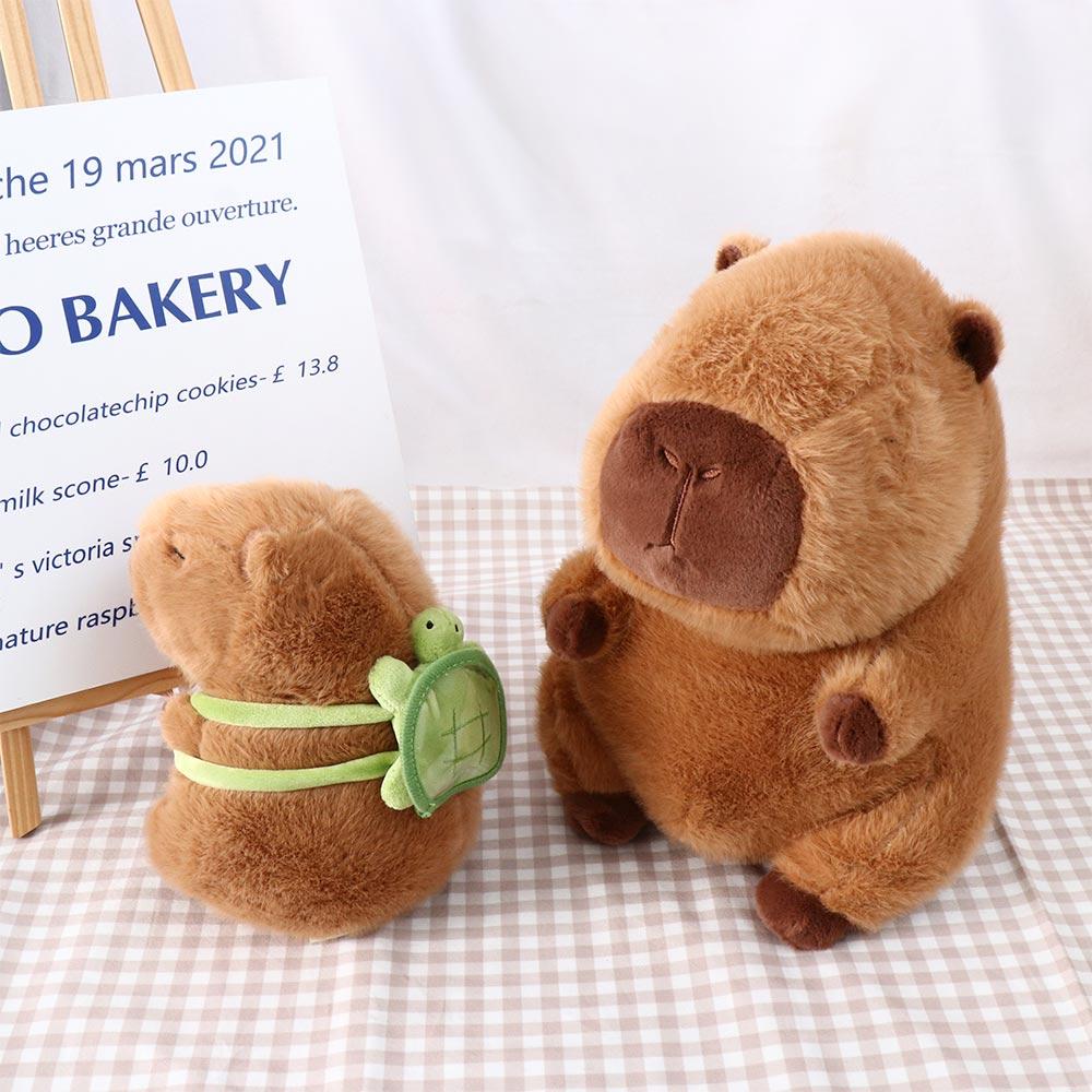 Simulation Simulation Capybara Plush Toy With Turtle Animal With Turtle Backpack  Home Decor