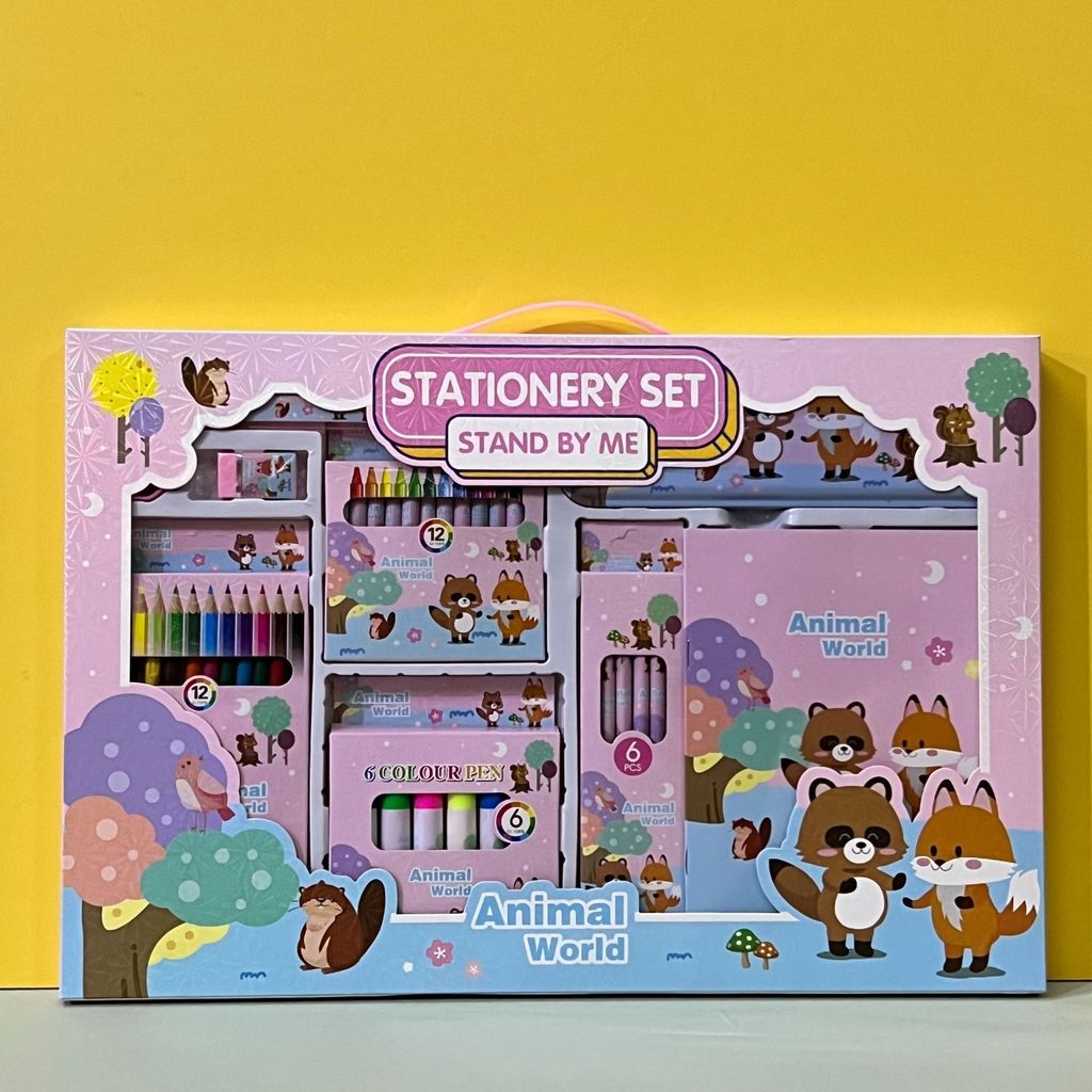 

Dinosaur Cartoon Stationery Set With Pen Case For Kids Gift And Birthday Celebration Animals
