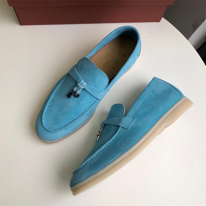 Women`s Genuine Leather Suede Loafers -