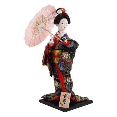 TEHAUX Japanische Puppe, Japanisches Souvenir, Japanische Kimonopuppe, Geisha-Puppenmodell, 30 cm, Verziert, Matsuju