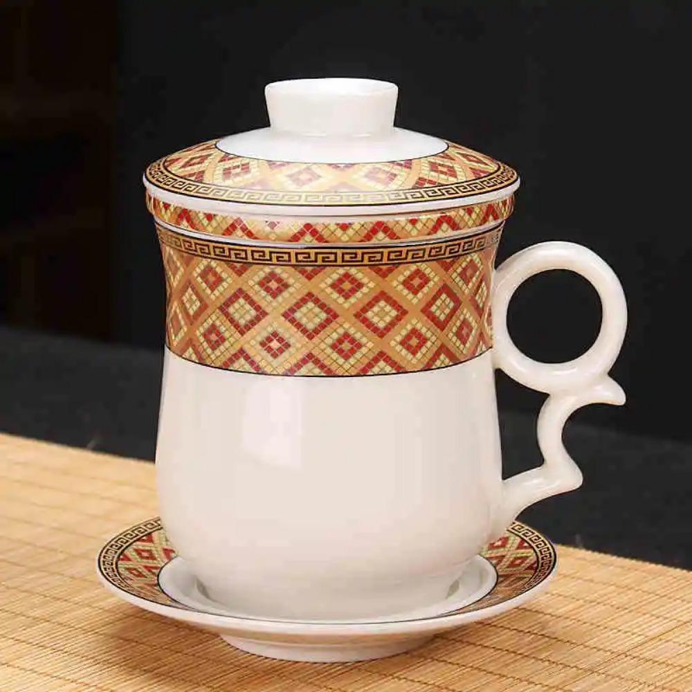 Cupa de ceai ceramică chinezească Jingdezhen porțelan albastru și alb ceașcă personală cu capac filtru întâlnire ceașcă cu bule birou