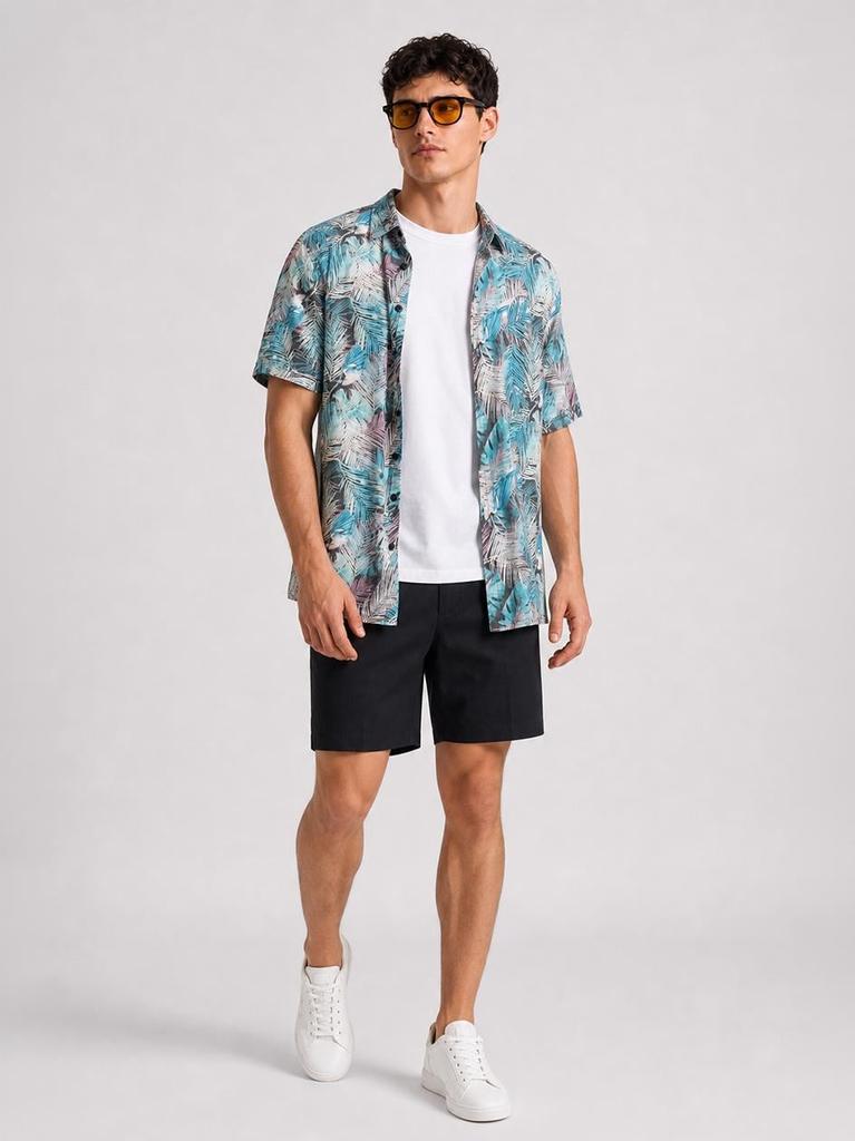 MyStars Tropical Dreams Men's Multicolor Short Sleeve Shirt XXL