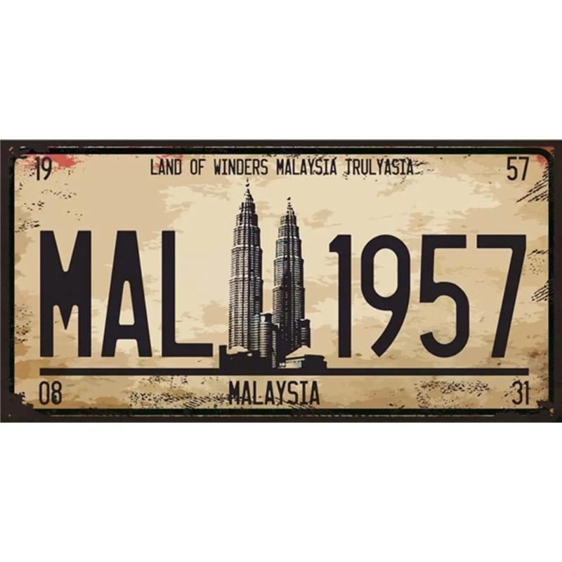 Retro Automobile Tin Signs, Vintage Car Metal Decor 15x30cm