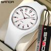 SANDA Minimalist Fashionable Student Sports Waterproof Silicone Quartz Watch Boy Girl Casual Clock Children Gifts