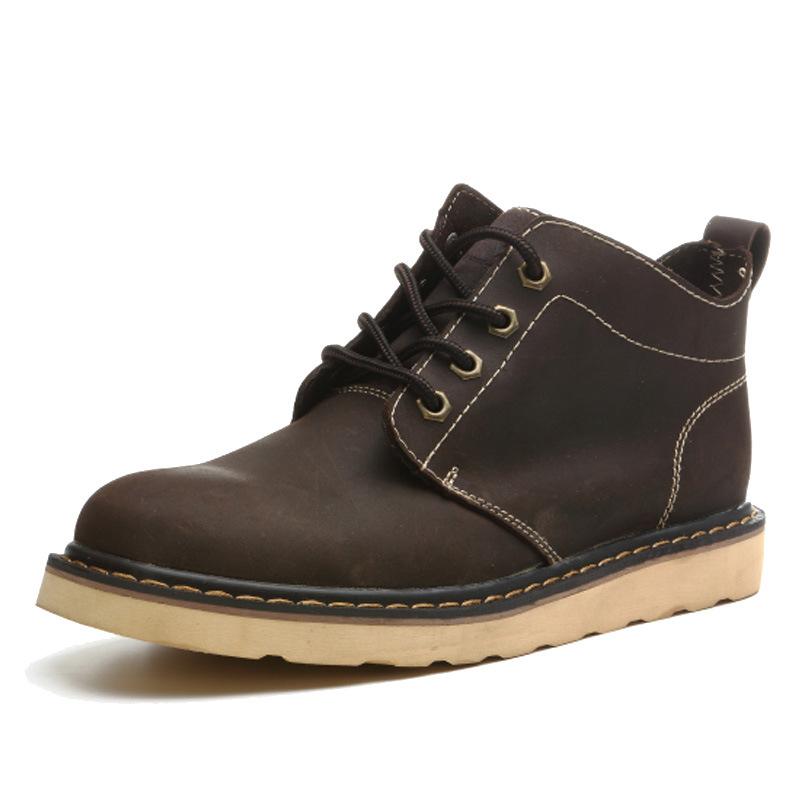 Кожаные короткие ботинки Мужские ботинки Ботинки в стиле ретро Ботинки для инструментов Водонепроницаемые женские ботинки Повседневные кожаные ботинки Ботинки в стиле локомотива Ботинки British Martin 35