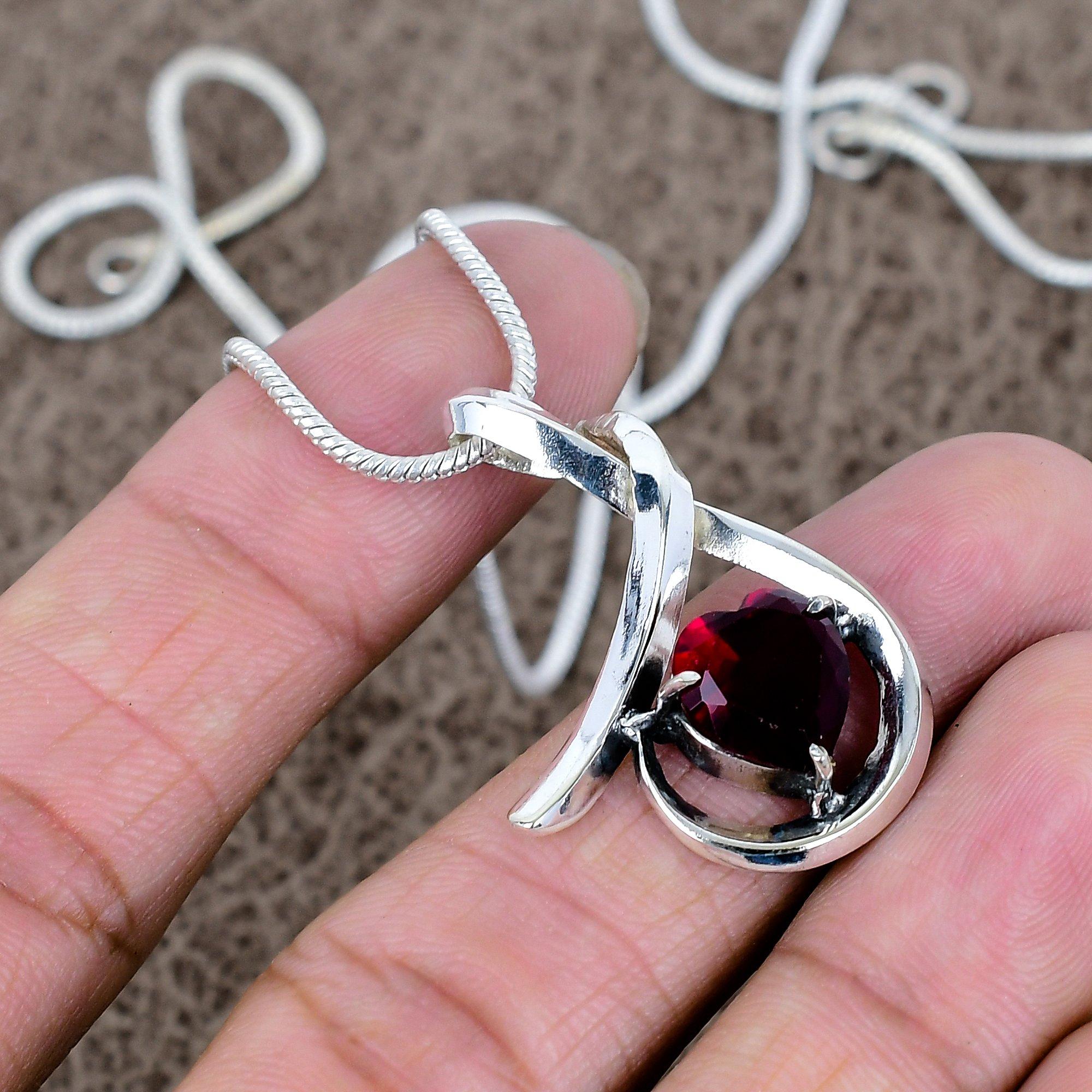 

Garnet Gemstone Handmade 925 Sterling Silver Jewelry Pendant 1.46 KKG-574