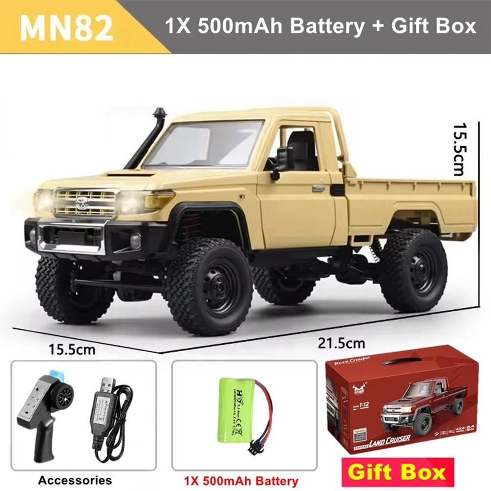 

МН82 1:Ретро пикап 4WD в масштабе 1/12 с LED-подсветкой, профессиональная модель с дистанционным управлением жёлтый