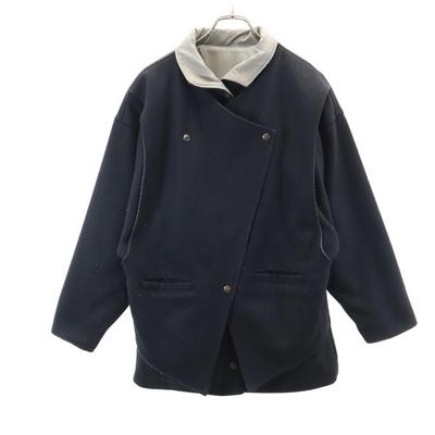 70er Jahre wendbare Wolljacke 45545 marineblau/grau Damen Gebraucht