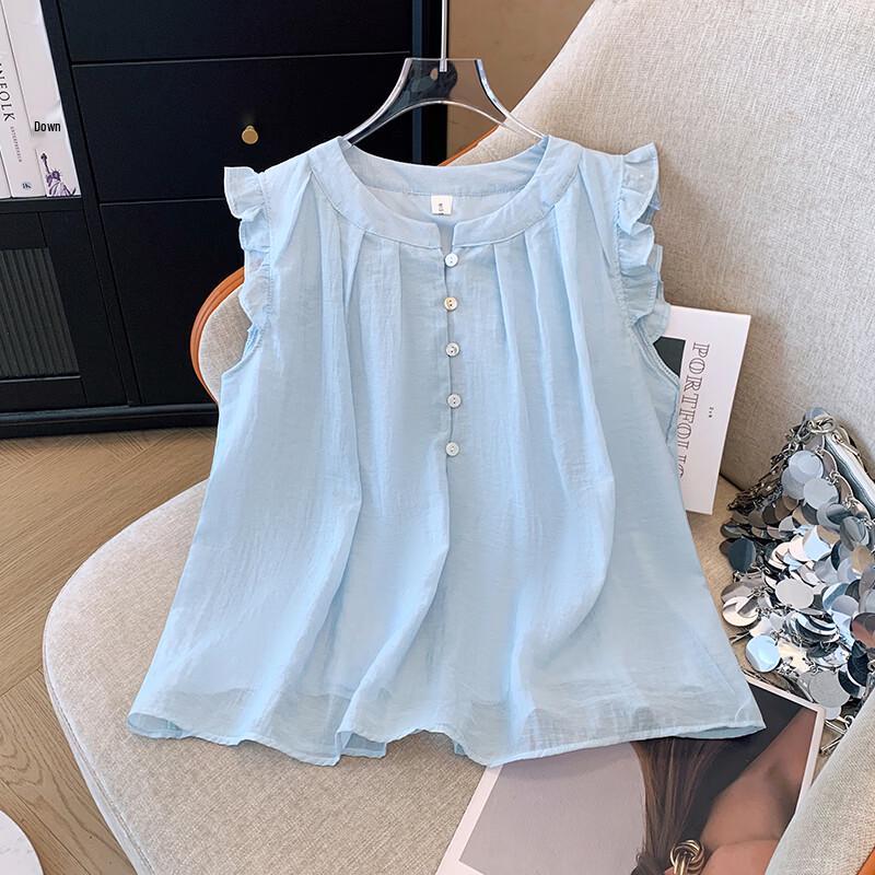 La Chapelle Super Soft Ruffle Trim Blouse S