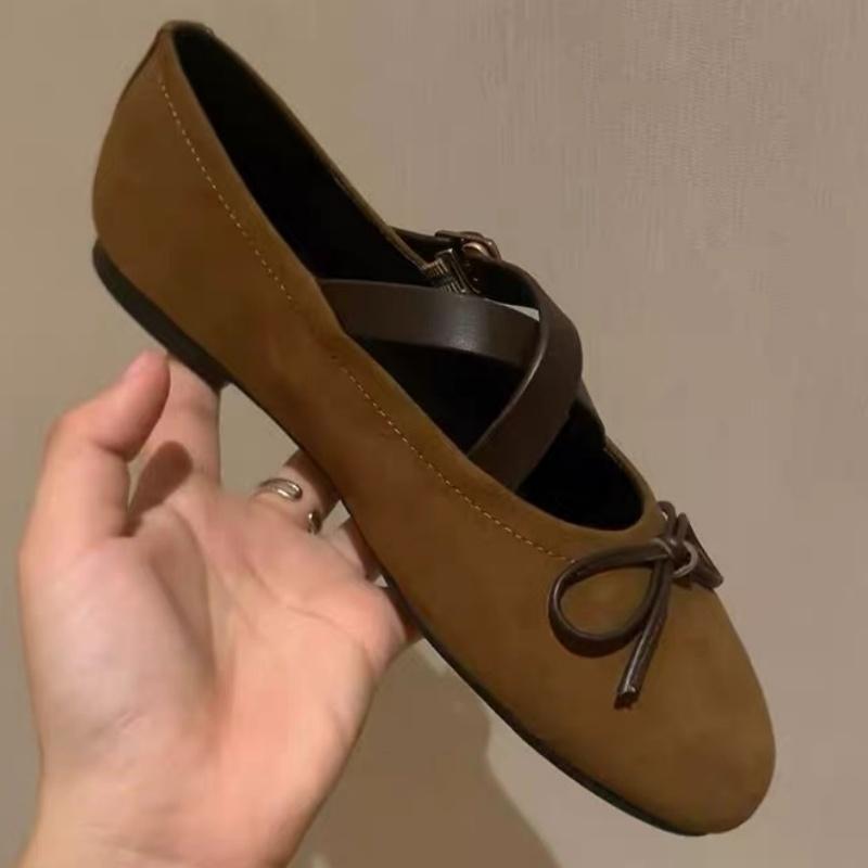 Fashion Mary Janes Elegant Women Flat Shoes 2025 New Fashion Round Toe Cow Leather Ballet Flats Casual Comfortable Shoes Zapatos Mujer
