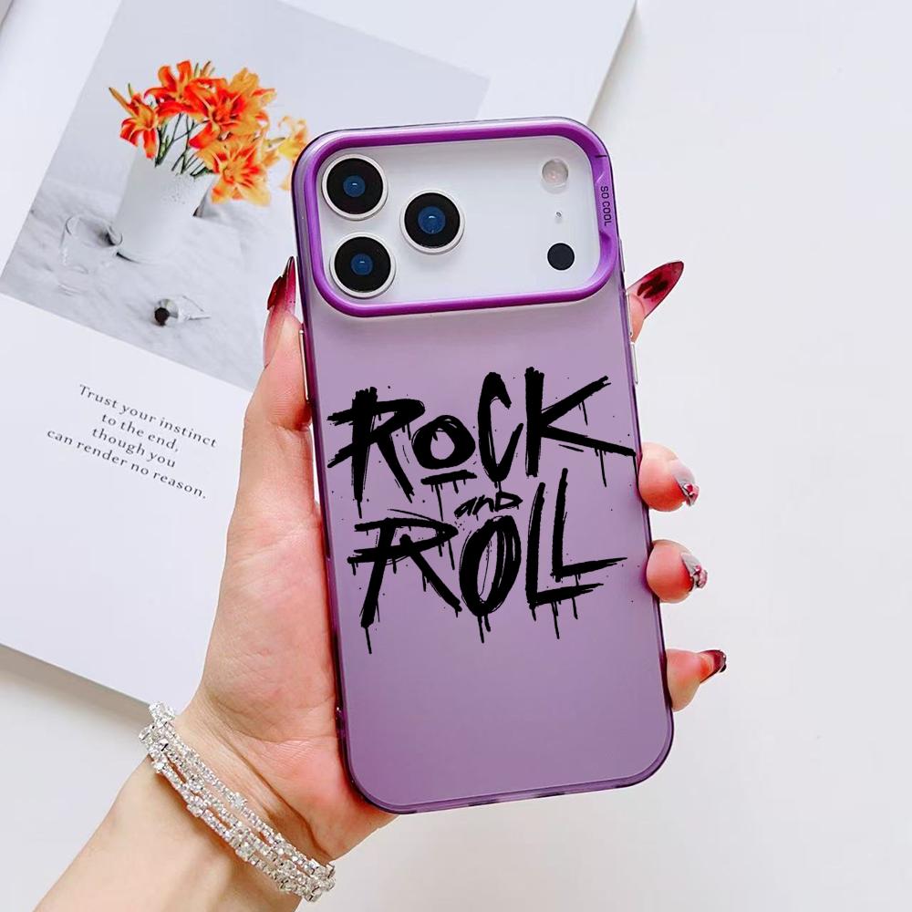 Cool Rock Roll Music Phone Case For iPhone 17 16 15 14 13 12 11 Pro Max Air Matte Laser Aurora Shockproof Funda