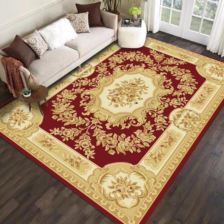 Teppich Wohnzimmer Großflächiger Teppich Schmutzabweisend und Pflegeleicht Retro Fußmatte