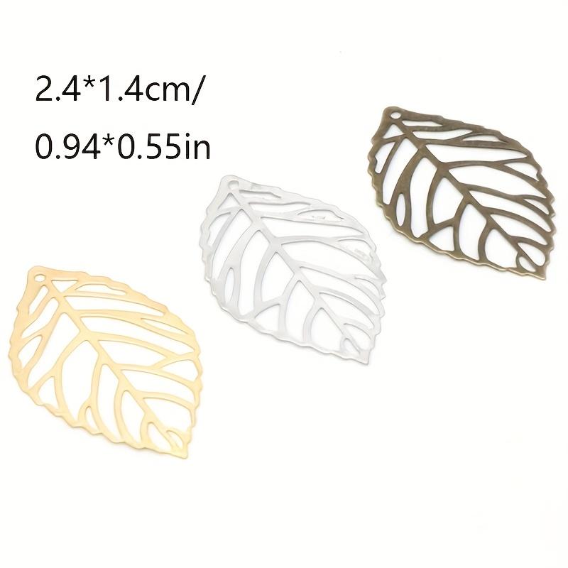 50 Exquisite Metal Leaf Ornaments - Essential for Bead and Jewelry Crafting - 2.4 * 1.4cm Dimensions, Versatile Crafting Tools F