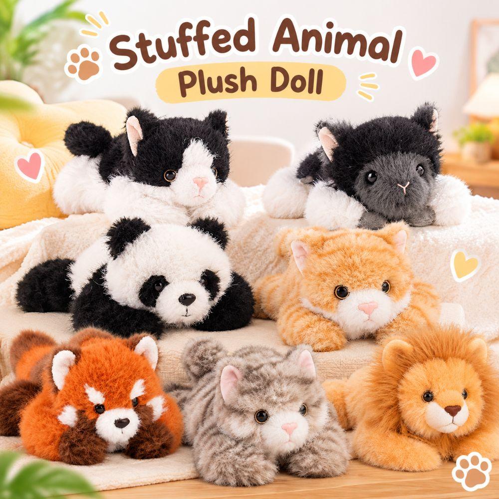 Soft Fluffy Cartoon Stuffed Animal Doll Stress Relief Stuffed Animal Cat Desktop Decor