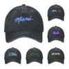 Retro Miami Seaside City Baseballová čepice Klasická Opotřebovaná Praná Florida USA Osobnostní Písmeno Snapback Klobouk Unisex Outdoorové Klobouky