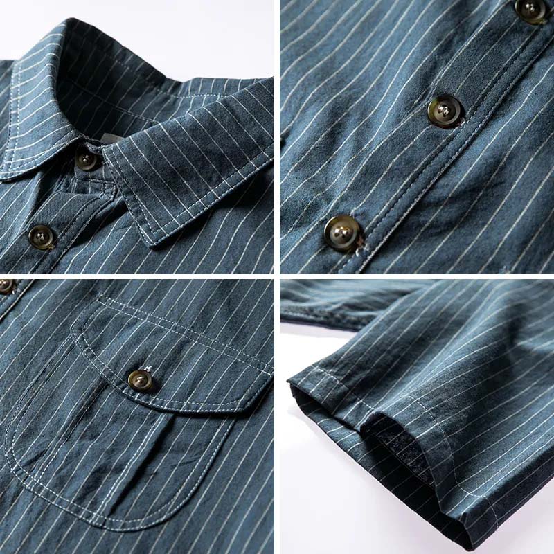 Letní košile Pánská Krátký rukáv Trend Retro Pruhované POLO Košile Mládež Volné Ležérní Bunda Top Tričko