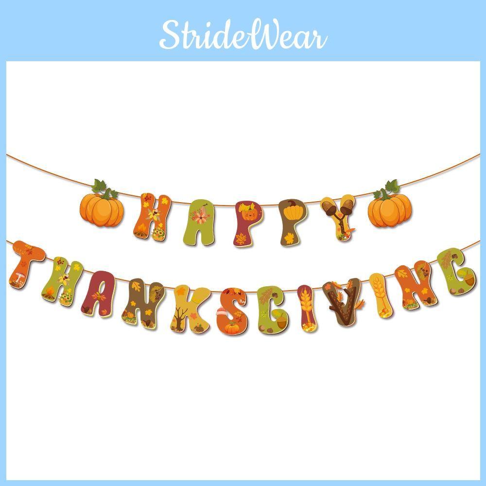 Festival Paper Fall Banner With Letter Set Thanksgiving Party Decoration Scene