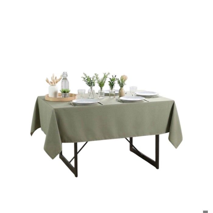 Nappe en polyester Essentiel 145 x 200 cm sauge