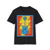 Stained Glass Guitar T-Shirt, Rock and Metal Music Graphic Tee, Regular Fit Top