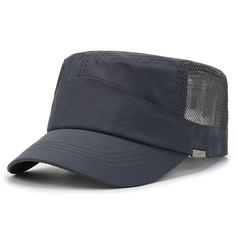 Flat Top Hat Men's Mesh Hat Outdoor Quick Drying Summer New Hat Men's Sun Spring and Autumn Cool Hat Duck Tongue Summer