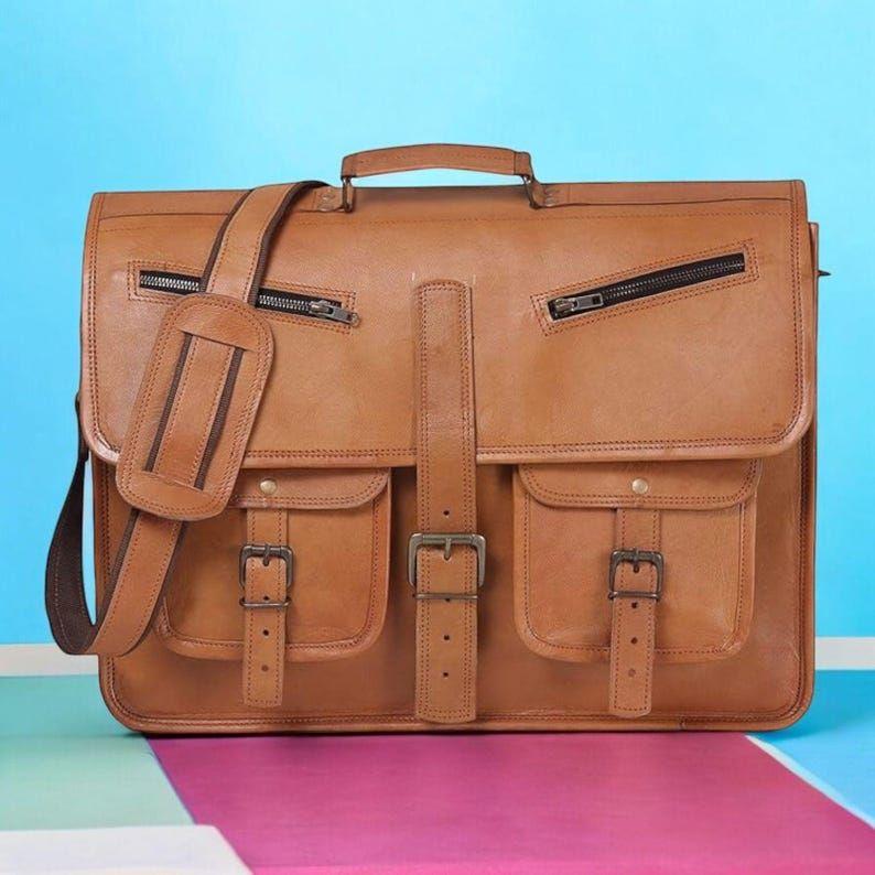 

Кожаная сумка-мессенджер для ноутбука для мужчин, Персонализированный портфель, Рустикальная сумка через плечо, Офисная сумка, Идея подарка на День святого Валентина 18 x 13 x 6 in