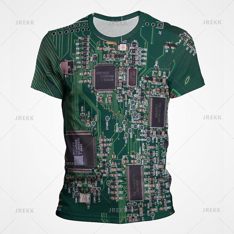 3D Motherboard CPU Processor Line Circuit Board Printing Tees Fashion Streetwear Graphic T-shirts Men Women Summer New T Shirt