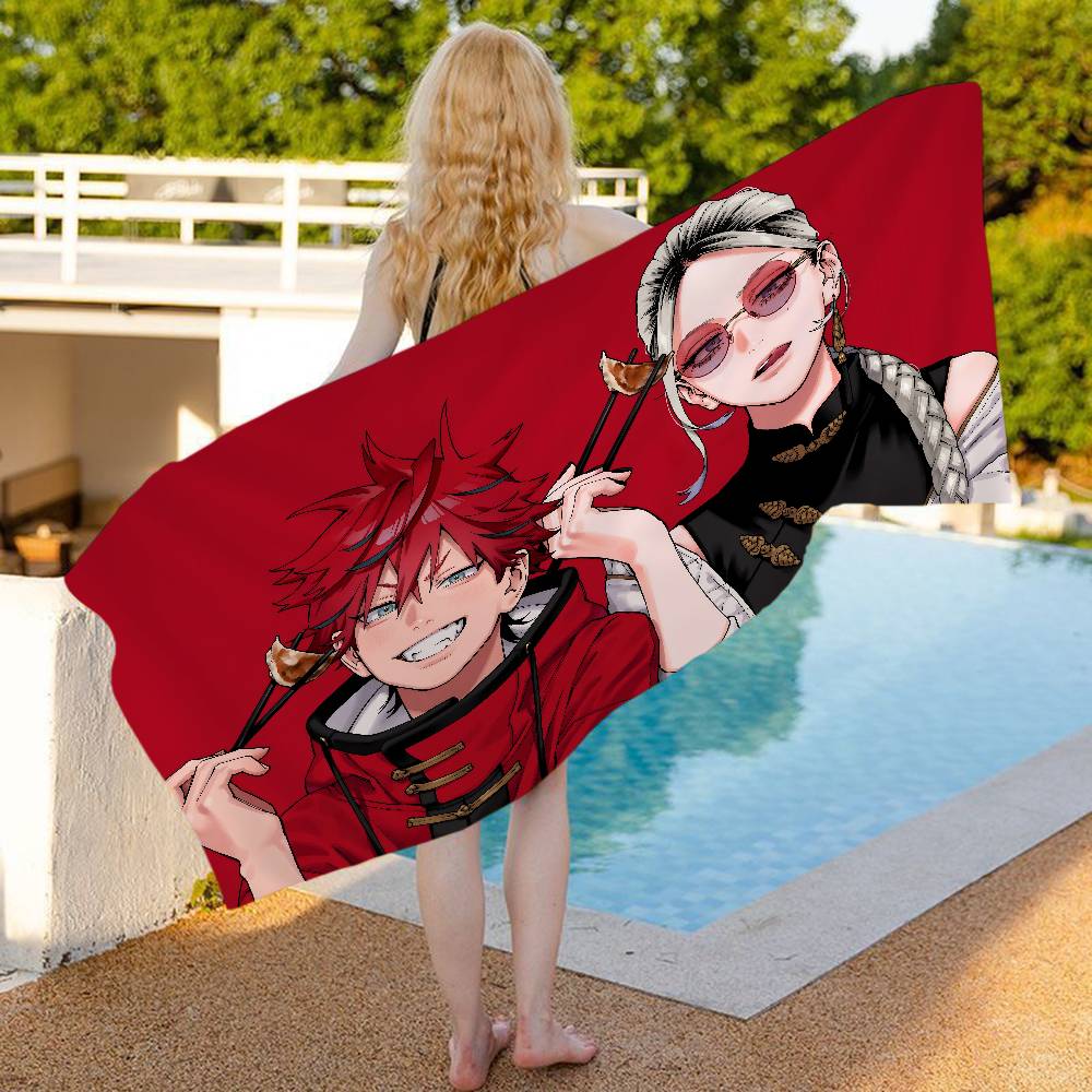 Anime G-GokurakugaiS Microfiber Blanket Quick Drying Beach Towels Oversized Printing Super Absorbent Pool Towel Blanket