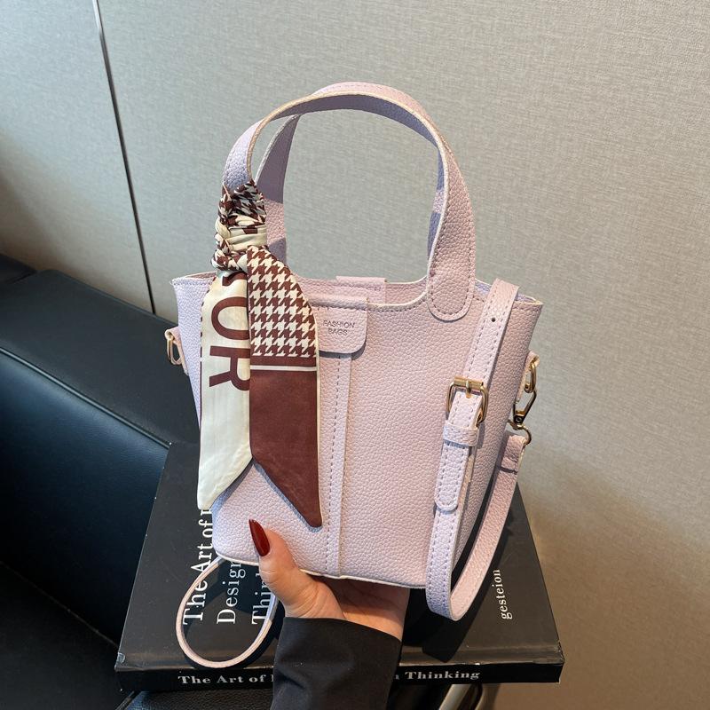 

Летняя шелковая сумка-ведро женская новая с высоким чувством работы маленькая сумка универсальная на плечо сумка-мессенджер фиолетовый