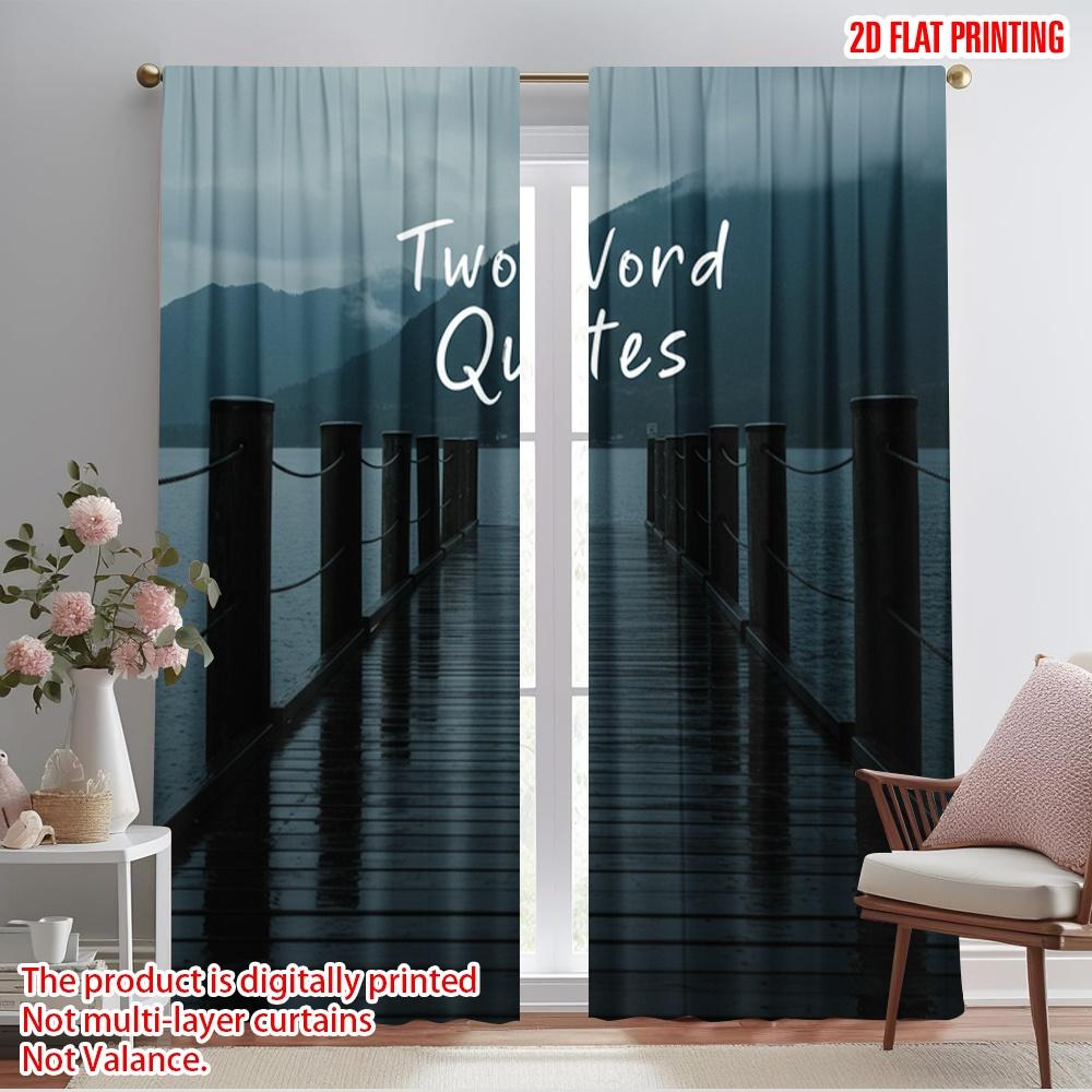 

2pcs 2D flat printing Curtain Two Word Quotes_a Polyester Without Electricity Festive Holiday Perfect for Holiday Celebrations 52.50×116.00 CM 2pcs