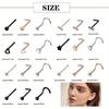 Stainless Steel Women's Stylish & Fashionable Nose Studs & Nose Rings Set, Heart-shaped Zircon Body Jewelry, Sexy Set for Dating