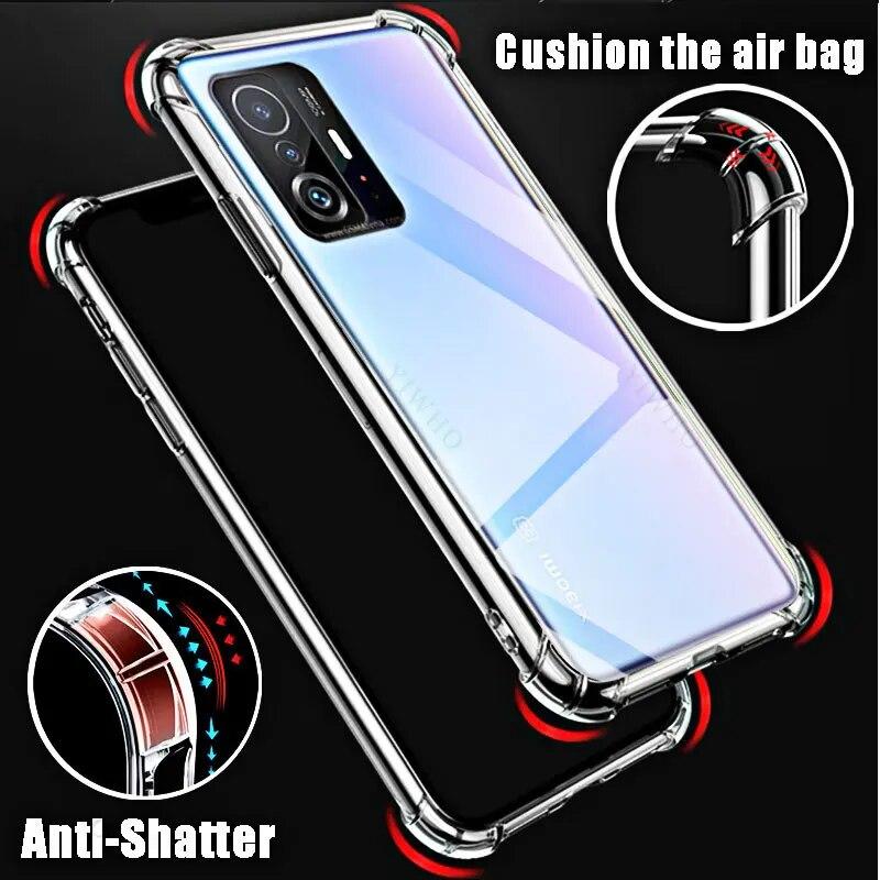 For Xiaomi 11T Clear Phone Mykt deksel HD Transparent for Xiaomi 11 T 6,67" 21081111RG Støtsikkert anti-ripe deksler Shell Safety
