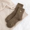 Autumn and winter coral fleece socks women's thickened floor socks love embroidery sleep socks warm home sleeping confinement