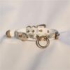 Snake Print Pet Collar Leash Set Cats PU Leather Adjustable Neck Strap