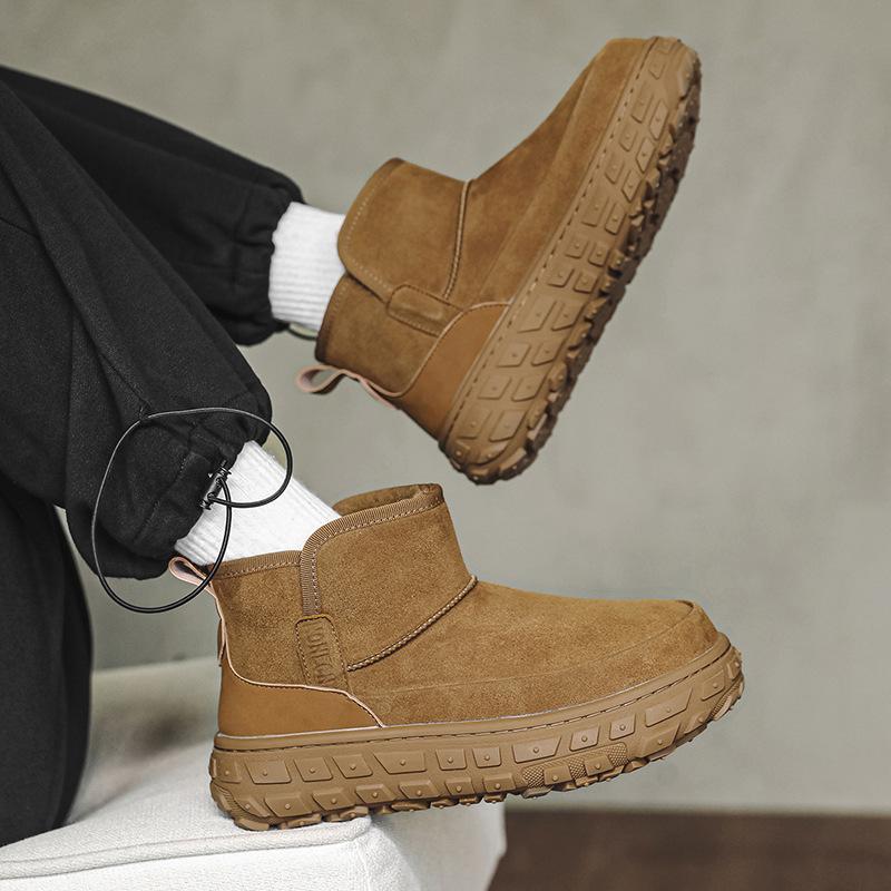 Tire Thick-soled All-wool Snow Boots Short Tube New Winter Fur Integrated Thickened Warm Cotton Shoes