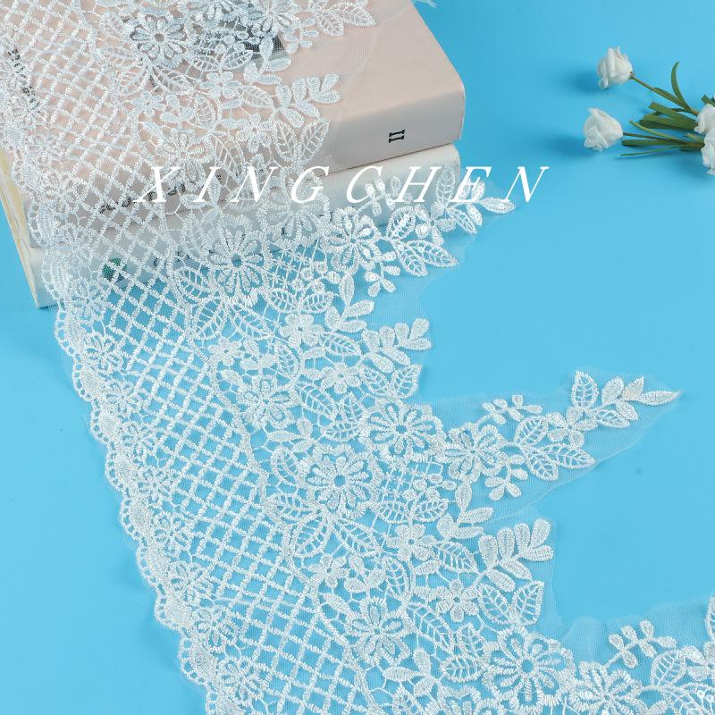 Plaid Bead Lace 28Cm Clothing Accessories Wedding Dress Veil Lace Accessories Lace Fabric