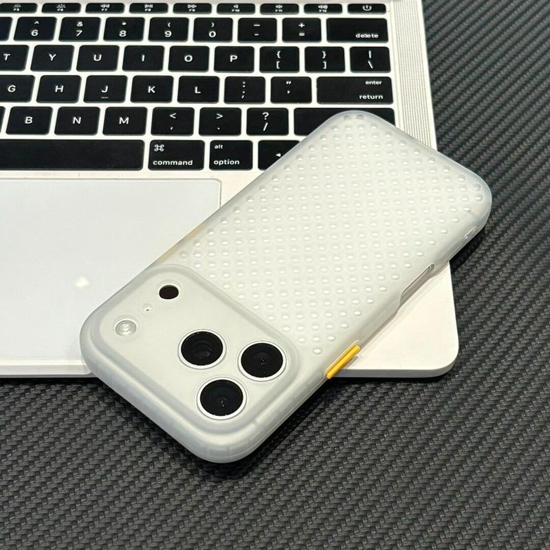Luxury Soft TPU Heat Dissipation Phone Case For 13 14 15 16 17 Pro Max Shockproof Hollowed Out Bumper Cases Cover