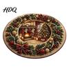 Holiday Welcome Mat for Guests Round Christmas 3D Rug Optical Illusion Area Santa Gnome Floor Decor Pattern Non-slip Living Room Entryway