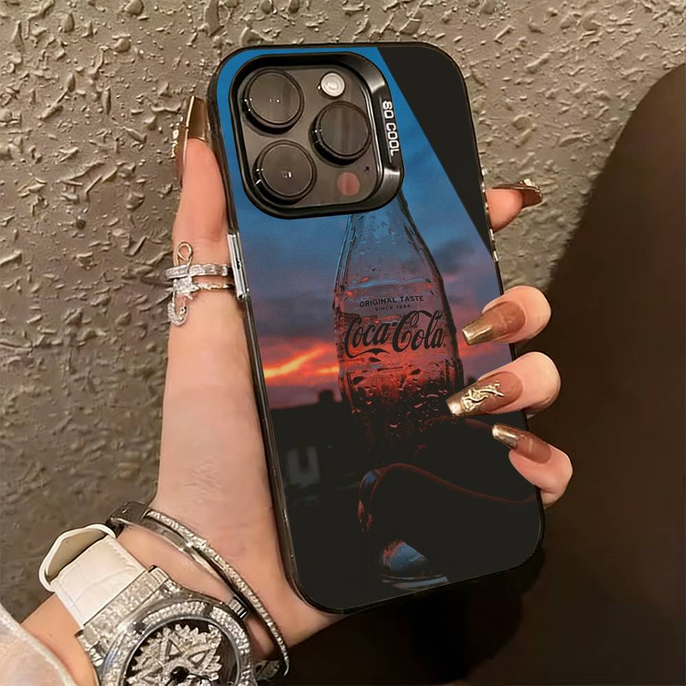 

CocaS-S Модный Чехол для Телефона C-Cola Для iPhone 17,16,15,14,13,12,11 Plus,Pro Max,XS,Красочный Серебристый Чехол для Телефона Funda Cover iPhone16