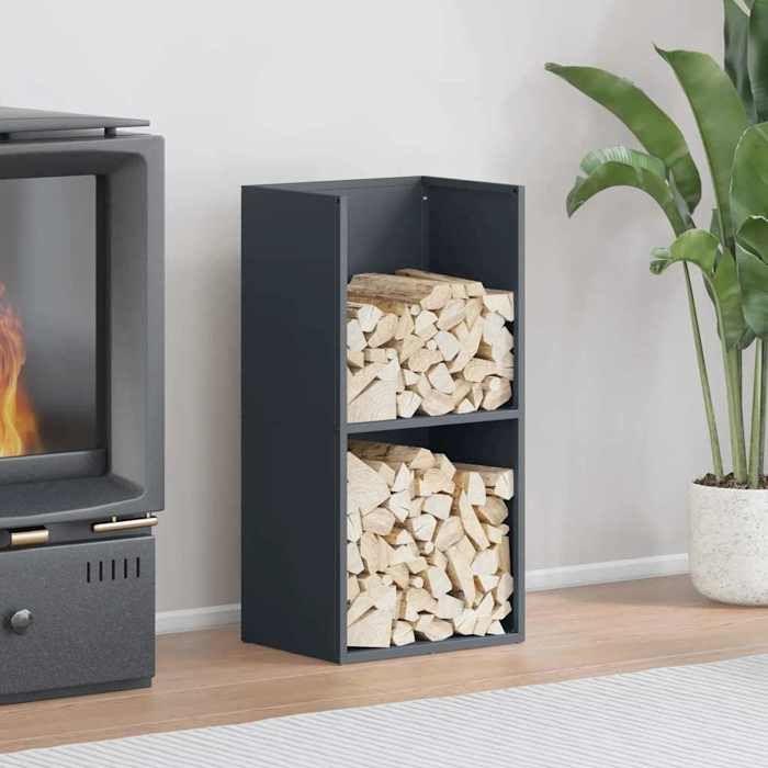 VidaXL Portant de bois chauffage anthracite 40x30x80 cm, support à bûches de cheminée, support à bûches, support à bûches 864189