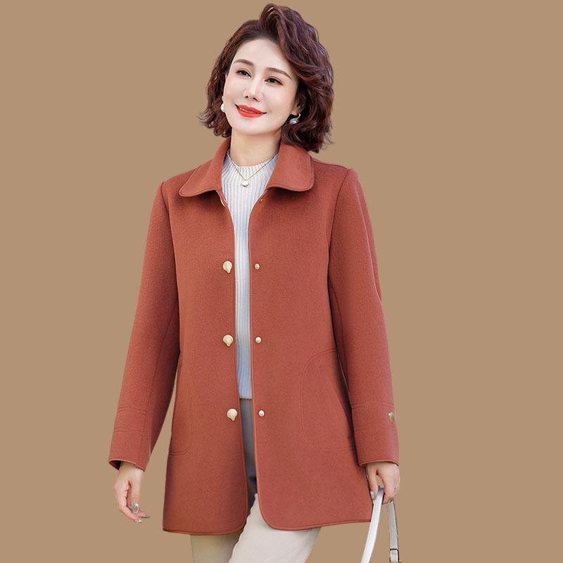 

Элегантное шерстяное тренчковое пальто больших размеров для женщин среднего возраста, весна-осень 4XL (135-145 jin)