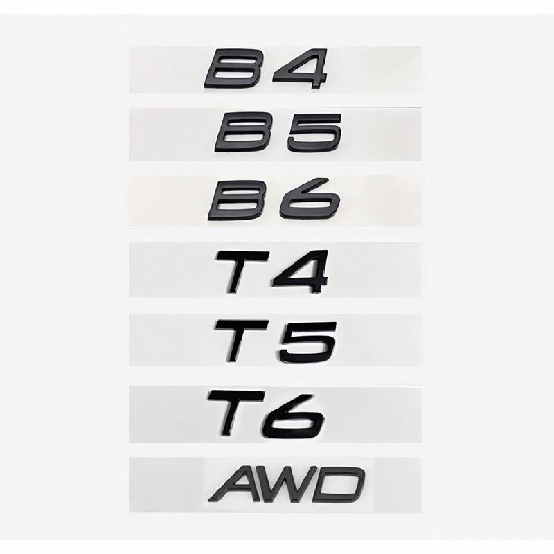 ABS Letters Numbers Emblem B4 B5 T4 T5 T6 T8 Trunk Lid Badge Decal Car Sticker for Volvo V60 Glossy Black Chrome