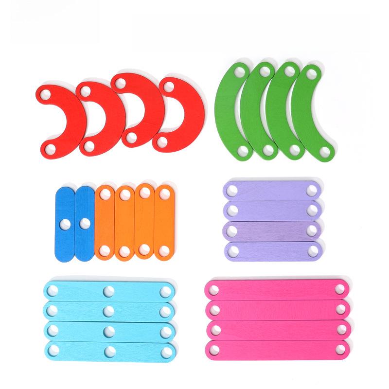 Wooden Balls Educational Toys for Kids: Shape-Matching Column Sets and Building Blocks for Boys and Girls