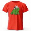 Western Cowboy Frog Fun Mens Cotton Short Sleeved Summer Womens Comfortable Soft Top Loose Fashion Casual Sports Tshirt