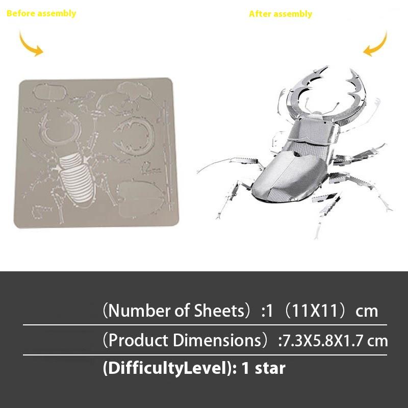 1 Set Jigsaw Puzzle Toys Insect Series Diy Mini Assembling 3D Metal Puzzle Color Dragonfly Model For Kids 14+ Adult Gift