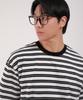Dibellobeu Double Stripe Round Short Sleeve T-Shirt_Ivory