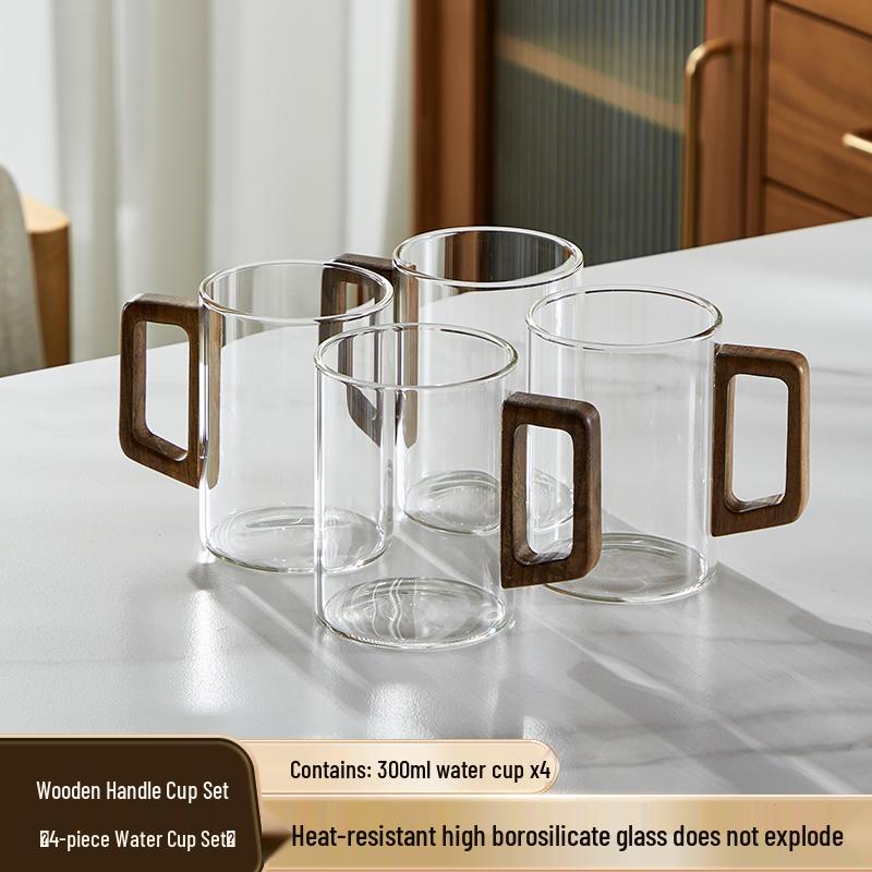 Hitzebeständiges Glasbecher-Set für Tee und Wasser