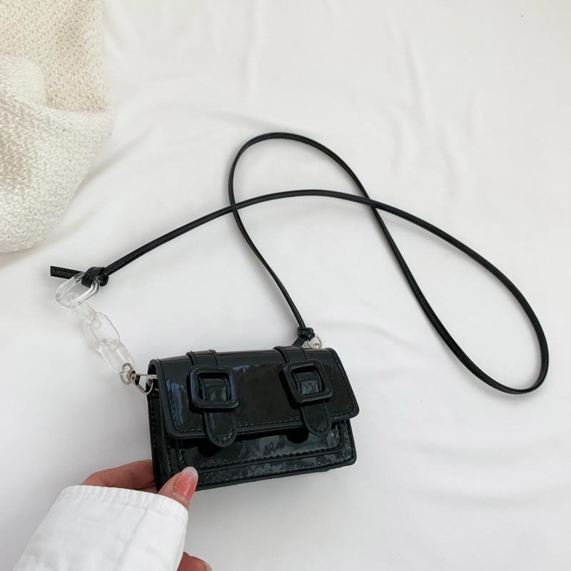 

Trendy Fashionable Small Square Bag For Women Stylish Crossbody Purse In Black Silver Pink And Purple Black